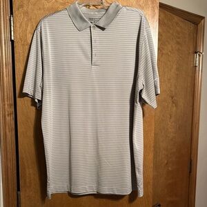 Men's Gray Striped Polo Shirt